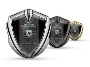 Porsche Metallico Cupolato Emblema Disegno Tuning Max Splendente